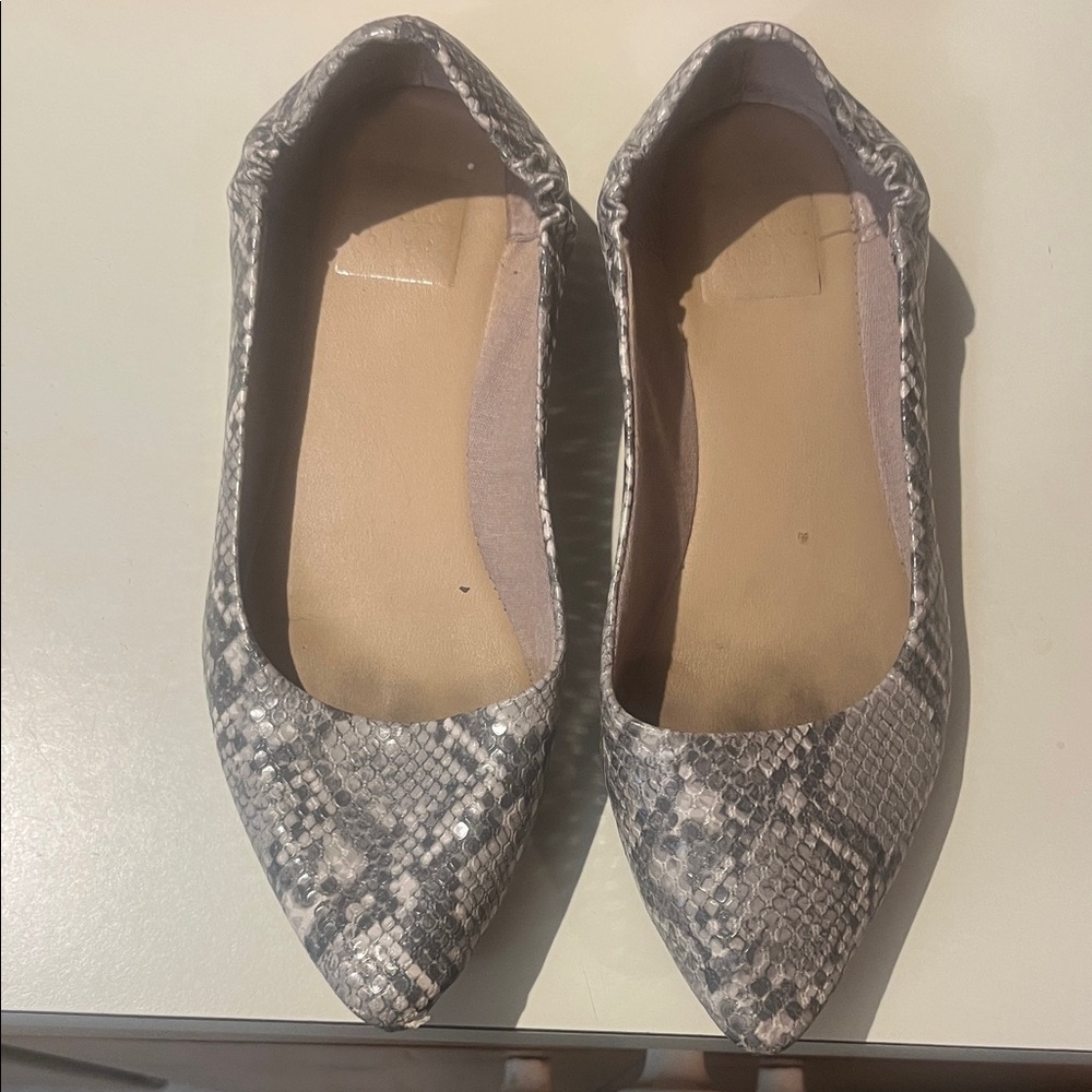 Kaari Blue Gray Snakeskin Ballet Flats-size 6 1/2